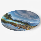 美しい山草原の景色の紙皿 ペーパープレート (アングル)