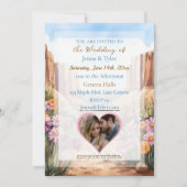 美しい峡谷をテーマにしたウェディング 招待状 (正面)