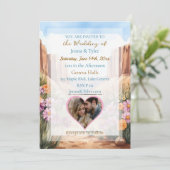 美しい峡谷をテーマにしたウェディング 招待状 (スタンド正面)