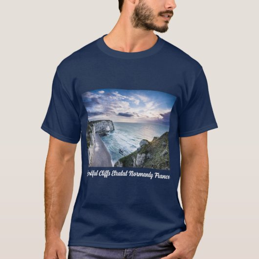 美しい崖エトラタットノルマンディフランス Tシャツ (正面)