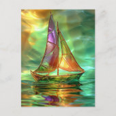 美しい帆船のアートワーク、AIによって生成、 ポストカード (正面)