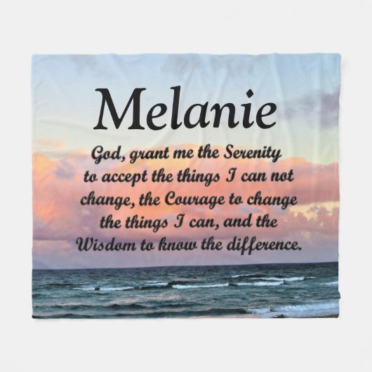 美しい平パーソナライズされた穏祈りの言葉毛布 フリースブランケット (正面(横))