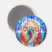 美しい平和なカラフルガラスエンジェル マグネット (正面/裏面)