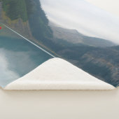 美しい平和な湖レッドカヌボート シェルパブランケット (3/4)