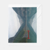 美しい平和な湖レッドカヌボート フリースブランケット (正面)