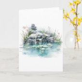 美しい平和な滝の挨拶空白の カード (黄色い花)