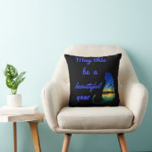 美しい年の猫サンセットブラックカラー装飾用クッション クッション (椅子)