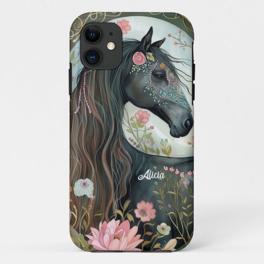 美しい幻想の黒馬 Case-Mate iPhoneケース (裏面)