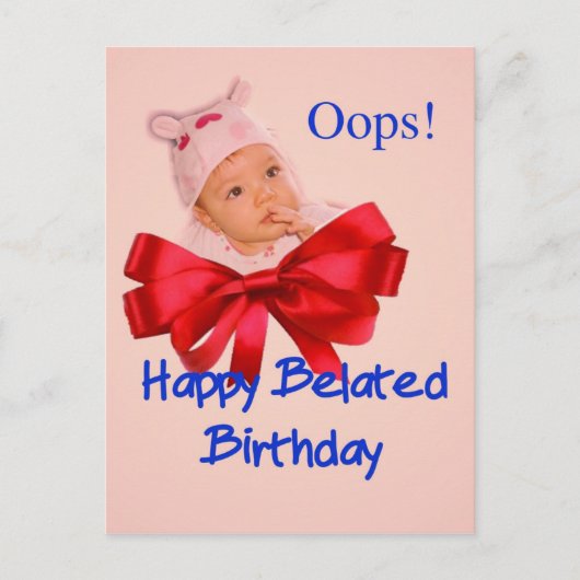 美しい幼児は誕生日の遅れを後悔する ポストカード (正面)