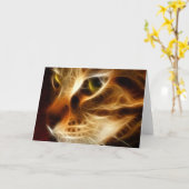 美しい幽霊の火猫 カード (黄色い花)