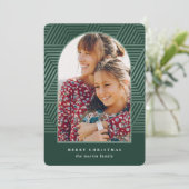 美しい幾何学模様の緑の写真 クリスマス シーズンカード (スタンド正面)