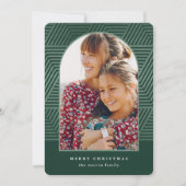 美しい幾何学模様の緑の写真 クリスマス シーズンカード (正面)