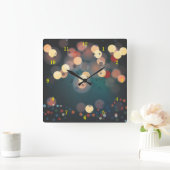 美しい幾何学的なバブルの壁時計 スクエア壁時計 (ホーム)