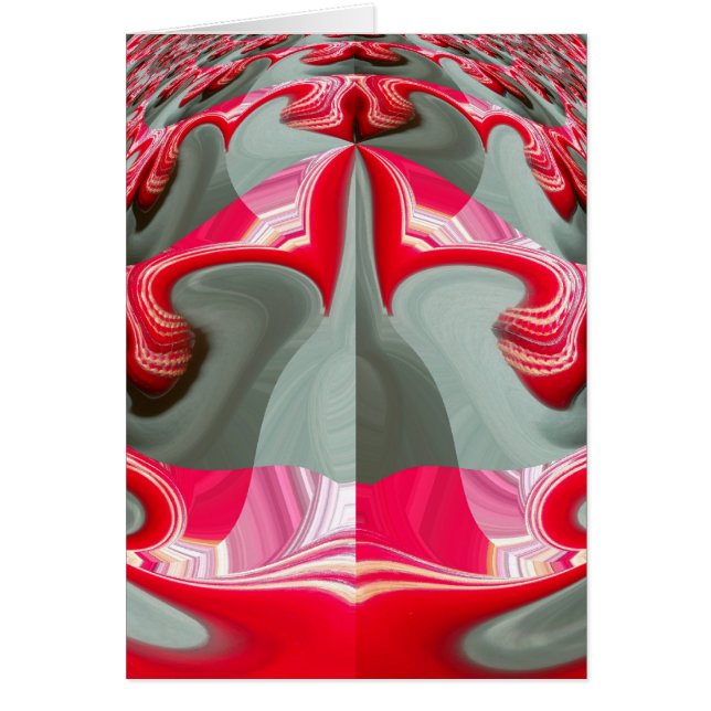 美しい幾何学的な赤いアッシュグレーモチーフアートデザイン (正面)