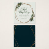 美しい幾何学的フローラ結婚ギフトの登録証 (正面&裏面)