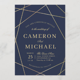 美しい幾何学的結婚式招待状 招待状