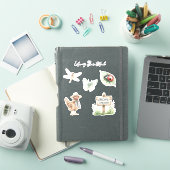 美しい庭のてんとう虫と蝶とトンボ シール (iPadカバー)