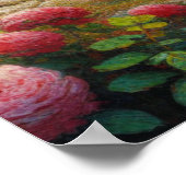 美しい庭のキャンバスに猫を ポスター (角)