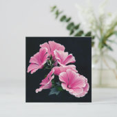 美しい庭のピンクのマロー ローズ 花 カード (スタンド正面)