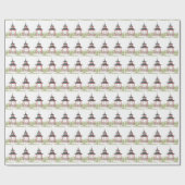 美しい庭の塔の望楼の景色のピンクの緑 ラッピングペーパー (フラット)