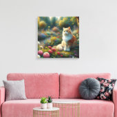 美しい庭の猫 キャンバスプリント (インサイチュ (リビング))