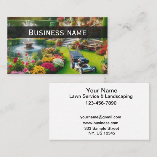 美しい庭の芝生の気にビジネスカード 名刺 (正面/裏面)
