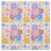 美しい庭の野生の花 - デイジー 手描き ファブリック (見本)