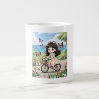 美しい庭をサイクリングする少女 マグ