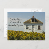 美しい庭 – おもしろい住所の変更 案内ポストカード (正面/裏面)