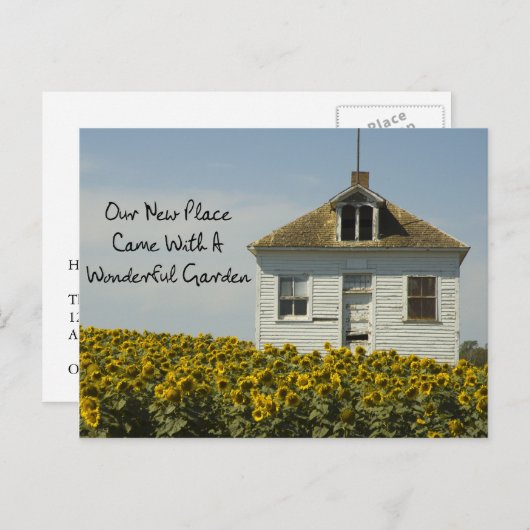 美しい庭 – おもしろい住所の変更 案内ポストカード (正面/裏面)