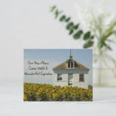 美しい庭 – おもしろい住所の変更 案内ポストカード (スタンド正面)