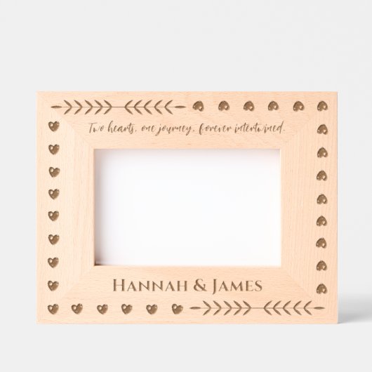 美しい引用文カスタムカップル写真名愛 レーザー彫刻フレーム (正面)