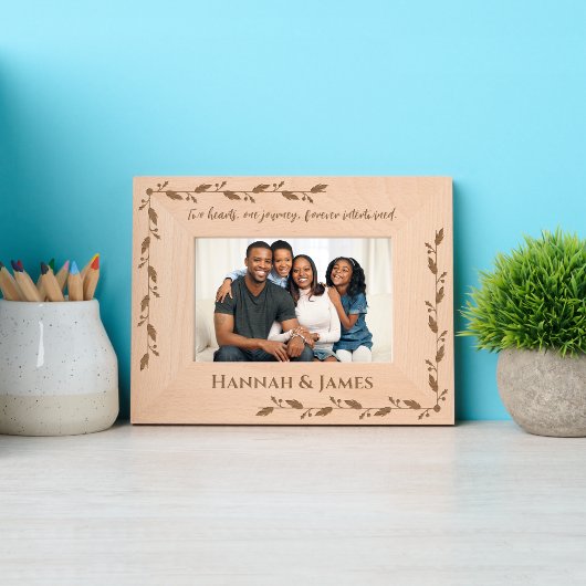 美しい引用文カスタムカップル写真名愛 レーザー彫刻フレーム