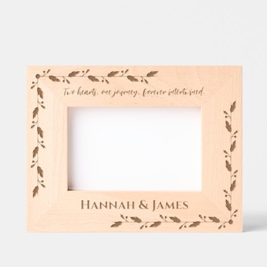 美しい引用文カスタムカップル写真名愛 レーザー彫刻フレーム (正面)