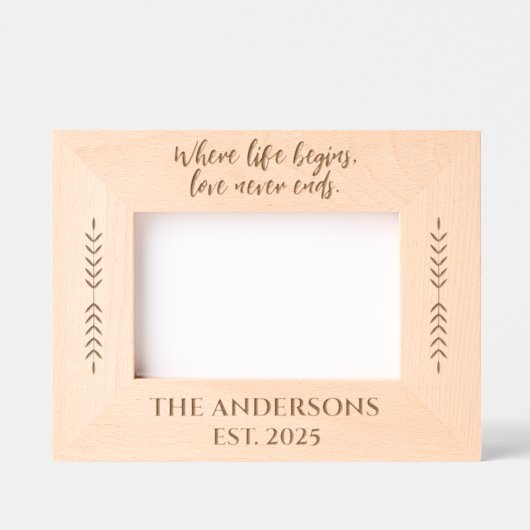 美しい引用文カスタムファミリー写真名愛 レーザー彫刻フレーム (正面)