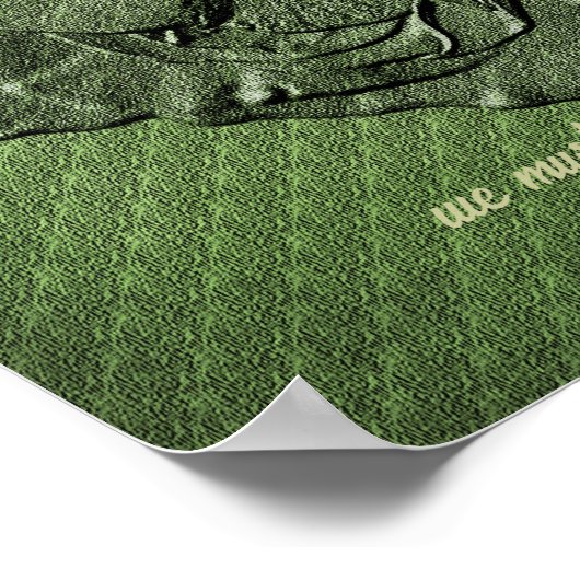 美しい引用文彫刻バラ 感動的 ポスター (角)