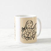 美しい弟/姉妹スケッチコーヒーマグ コーヒーマグカップ (正面右)
