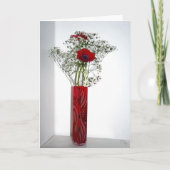 美しい彫刻された赤い花瓶 カード (正面)