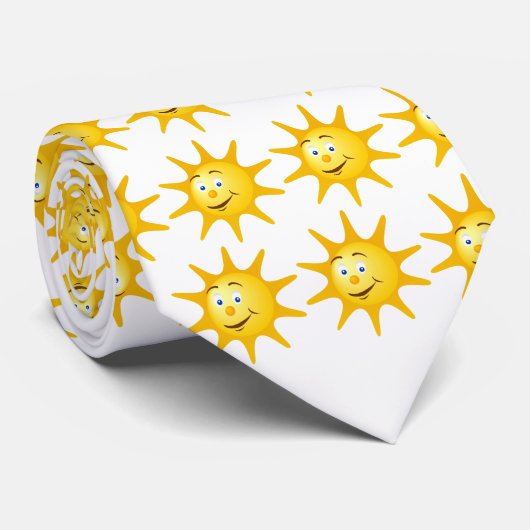美しい微笑の太陽の顔を搭載するおもしろいなタイ ネクタイ (ロール)