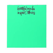 美しい心のインスパイア他の人のやる気を起こさせる引用文 ノートパッド (正面)