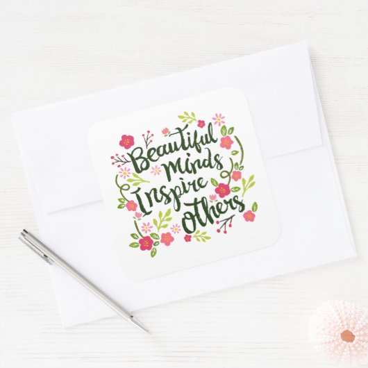 美しい心の他インスパイアの引用文シール スクエアシール (封筒)