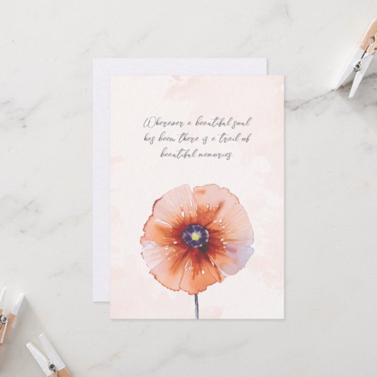 美しい思い出悔やみや弔慰記念日 カード (正面/裏面インサイチュ)