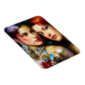 美しい恋人たちのカラフルな絵 マグネット (右側)