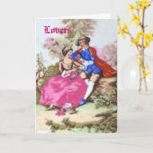 美しい恋人たちのヴィンテージグリーティングカード カード (黄色い花)