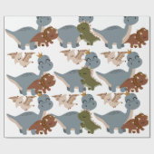 美しい恐竜ボホラッピング紙 ラッピングペーパー (フラット)