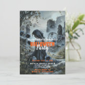 美しい悲嘆の女性墓地ハローウィンパーティ 招待状 (スタンド正面)