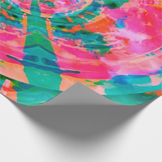 美しい情緒的絵を描なイラストレーションの抽象概念 ラッピングペーパー (角)