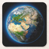 美しい惑星地球コースターセット スクエアペーパーコースター (正面)