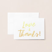 美しい愛と感謝してい結婚の写真ありがとう 箔カード (封筒付き正面)