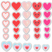 美しい愛のコレクションハート シール (正面)